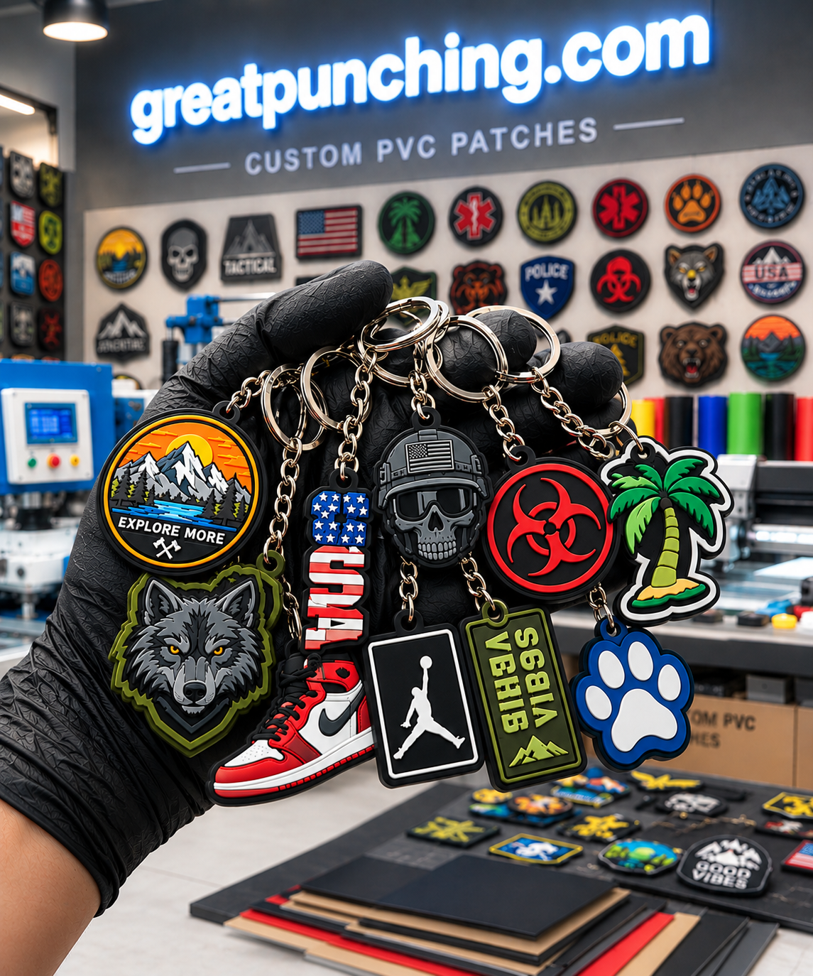 custom pvc rubber keycahins for bags, car key, promotional items and personalized gift